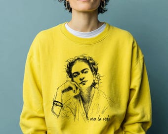 Sweatshirt Frida Inspired, Modern Feminist Art Sweater Unisex