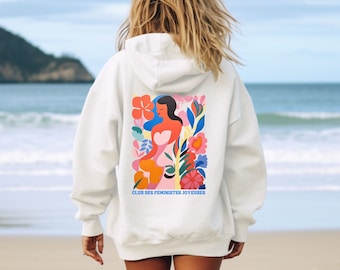 Selbstliebe Hoodie, Kapuzenpullover mit Kunstdruck im Matisse Style, Feministin Geschenk