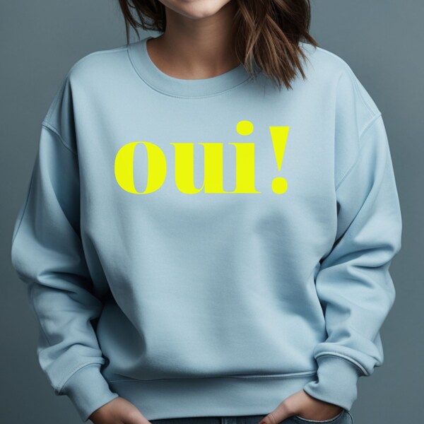 Trendy Sweatshirt, Ja-Sager, Oui Shirt, Paris Geschenk, Frankreich Liebhaber, Urlaubsmode, französisches Geschenk