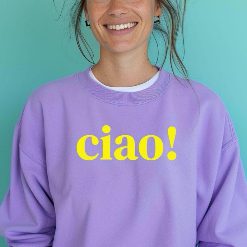 Ciao Sweatshirt, Italy Pullover, La Dolce Vita Lavender