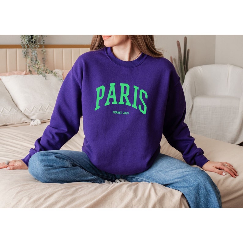 Sweatshirt Paris, Damen Pullover für Paris-Liebhaberinnen Purple