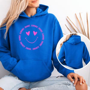 Hoodie More Amore, Positive Vibes Unisex Sweater Royal Blue