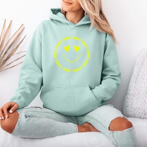 Hoodie More Amore, Positive Vibes Unisex Sweater Light Green