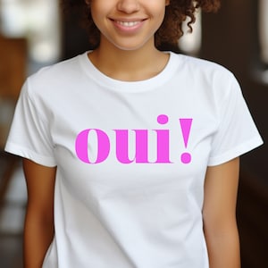 T-Shirt Unisex Oui, Ja Sager, Paris T-Shirt, französisches T-Shirt, Slogan, Ästhetisches Shirt, Frankreich Geschenk Bild 5