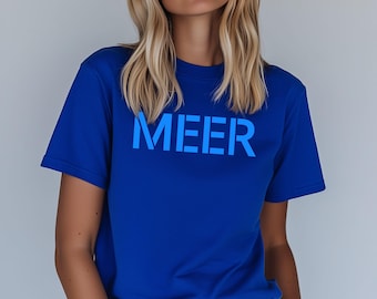 T-Shirt “MEER” Hand Printed Coastal Graphic Tee for Beach Lovers