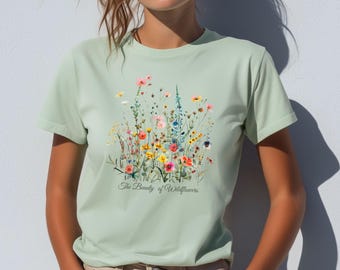Wildflowers T-Shirt Handprinted