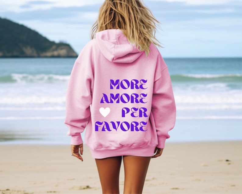 Unisex Hoodie, More Amore Per Favore, Slogan Hoodie, Gift for Lovers, nectarconceptshop