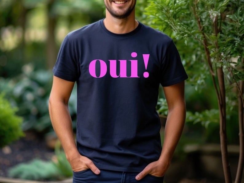 T-Shirt Unisex Oui, Ja Sager, Paris T-Shirt, französisches T-Shirt, Slogan, Ästhetisches Shirt, Frankreich Geschenk Bild 7