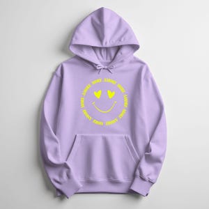Hoodie More Amore, Positive Vibes Unisex Sweater Lavender