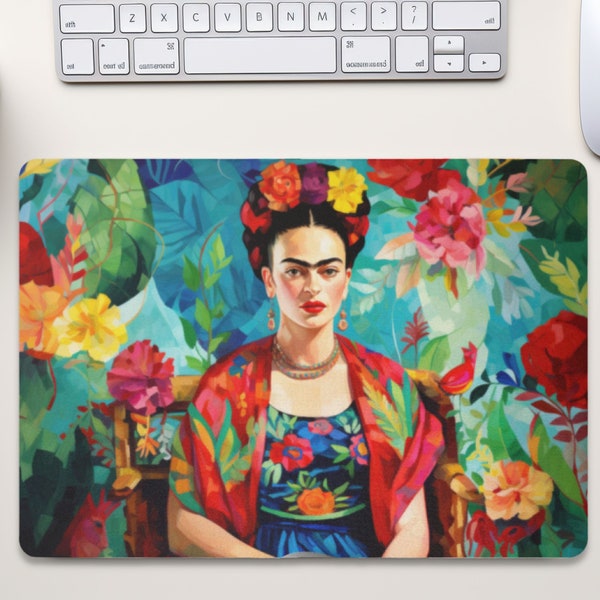Künstler Mousepad für Fans von Frida Kahlo, Einzigartige Bürodekoration, Geschenkidee, Home Office Style, Kunst Porträt
