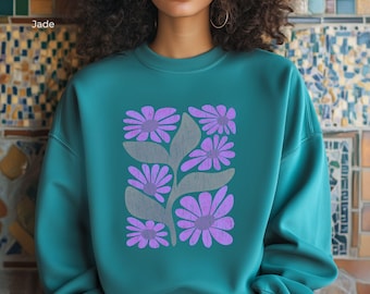 Sweatshirt Boho Flowers, Sweater Unisex for Flower Lovers