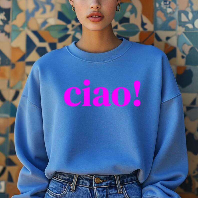 Ciao Sweatshirt, Italy Pullover, La Dolce Vita Saphire Blue