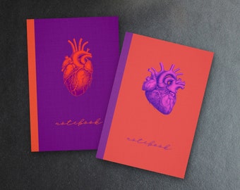 Notizbuch anatomisches Herz, Selbstliebe Tagebuch, Geschenk für Verliebte