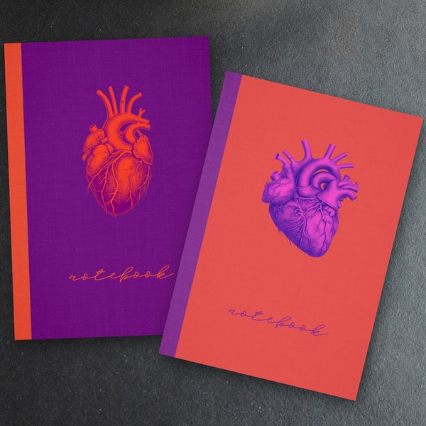 Notizbuch anatomisches Herz, Selbstliebe Tagebuch, Geschenk für Verliebte