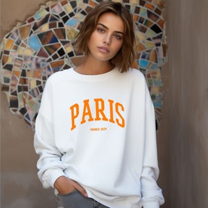 Sweatshirt Paris, Damen Pullover für Paris-Liebhaberinnen White