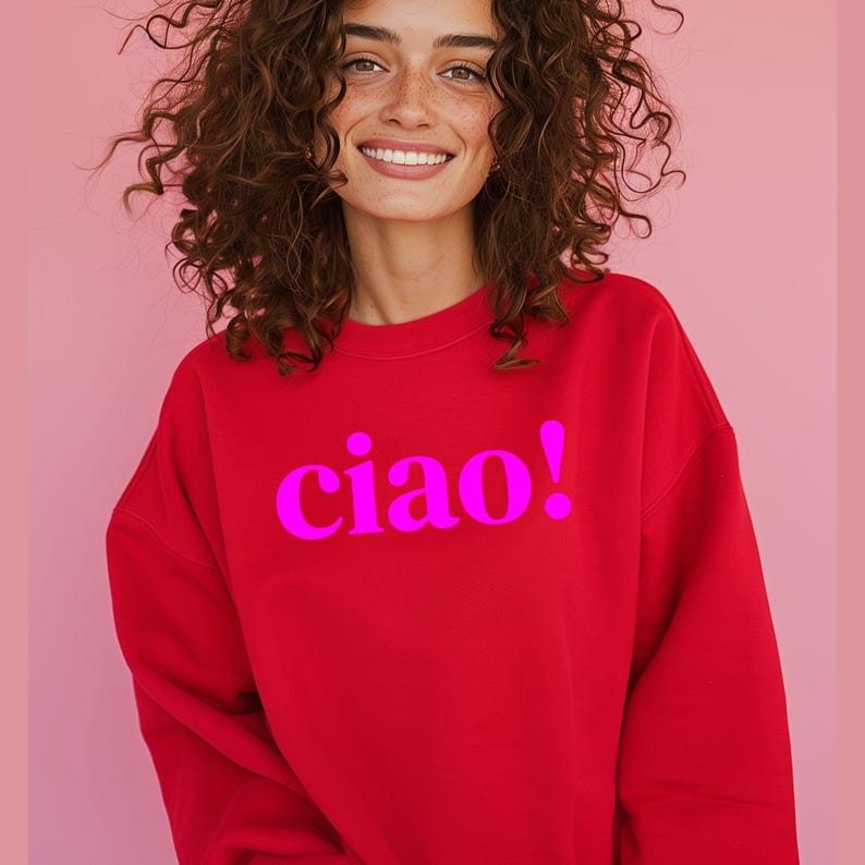 Ciao Sweatshirt, Italy Pullover, La Dolce Vita Red