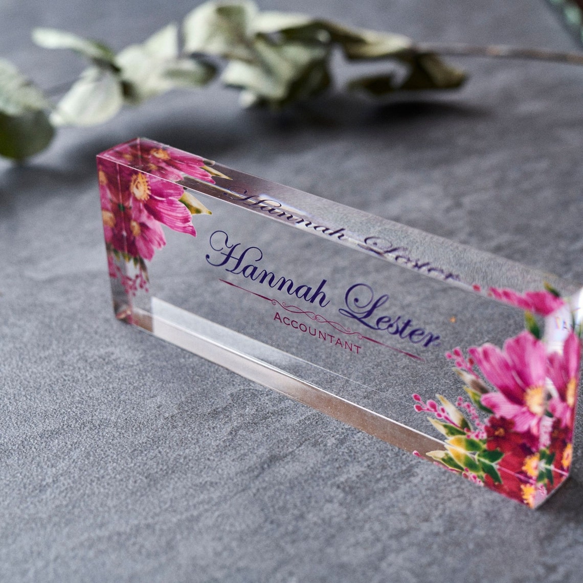 Desk Name Plate Marble Design Name Plate for Desk Etsy