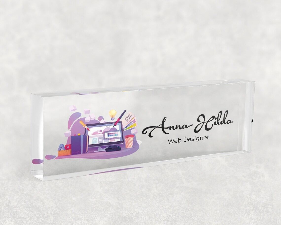 Desk Name Plate Marble Design Name Plate for Desk Etsy