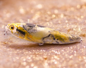 La "Sardine" - Stickbait Suspendu. Leurre Dur de Pêche Fabriqué et Peint à la Main.