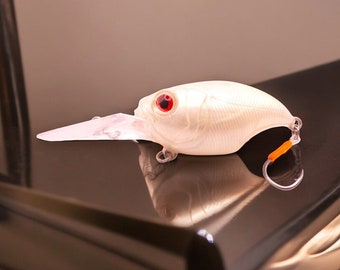 Crankbait Snooper Peint à la Main pour Pêche des Carnassiers. "L'Albinos"