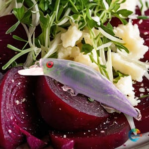 Minnow "Beetroot" hecho a mano - Señuelo de hundimiento silencioso - Trucha marrón y pesca sin muerte