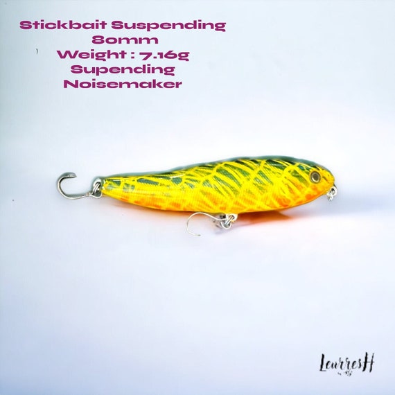 Artisanal Trout Fishing Lure the tiger's Tail Floating Stickbait Original  Gift for Anglers 
