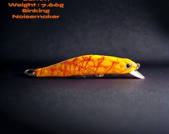 Jerkbait &quot;Soleil Couchant&quot; for zander fishing | Artisanal and hand painted hard lure