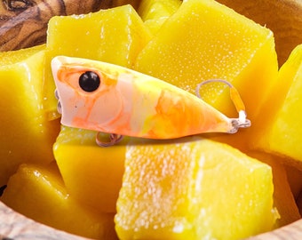 L'Arme Secrète des Pêcheurs: Mini Popper 'Pulpe de Mangue' Leurre fabriqué à la Main