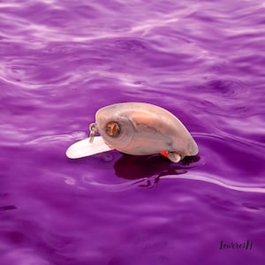 Unique Mini Crankbait &quot;Purple Rain&quot; Lure - Trout & Perch Fishing - Handmade and Hand Painted