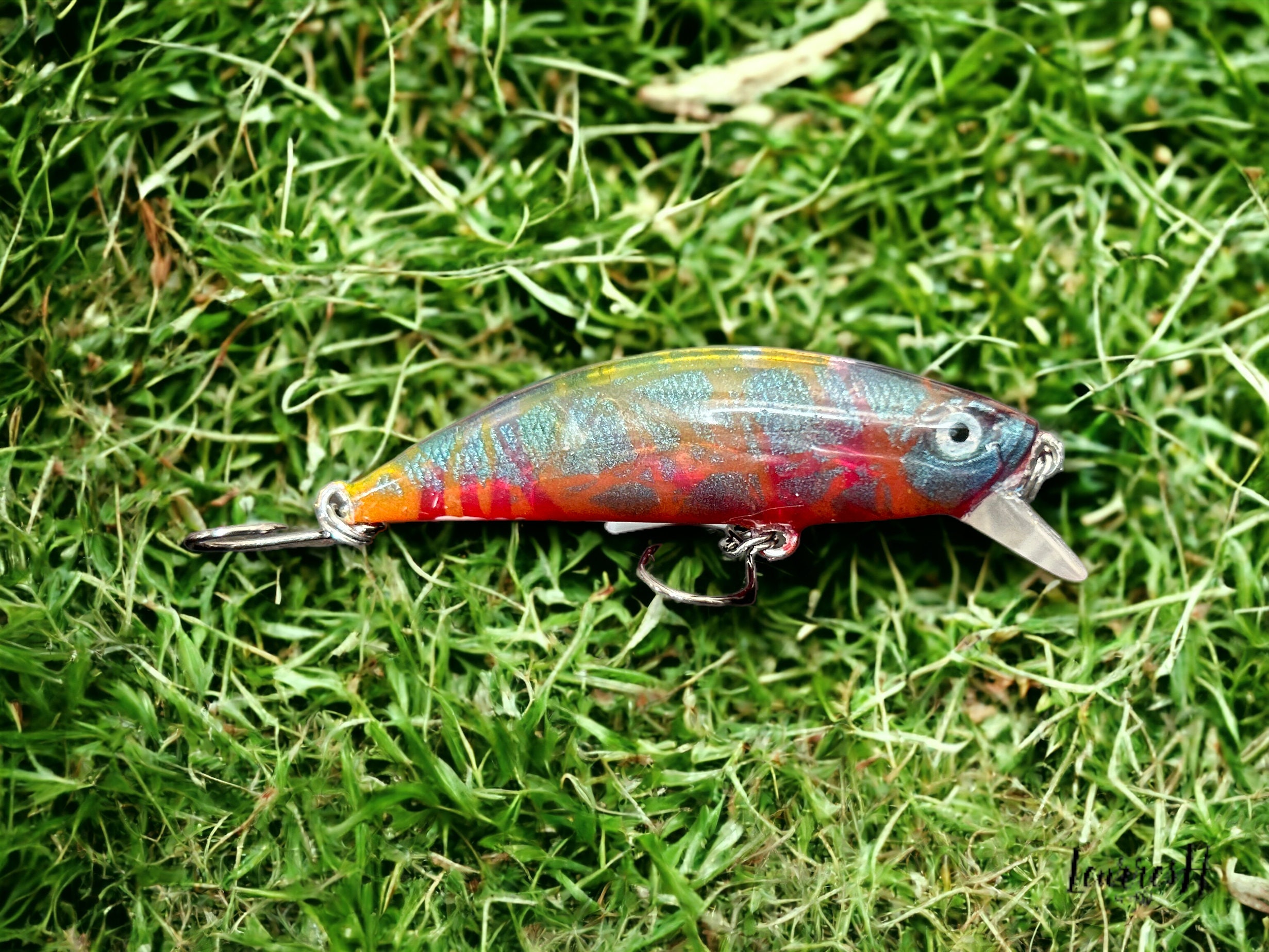Artisanal Lure for Trout Fishing. Imitation Minnow. Transparent