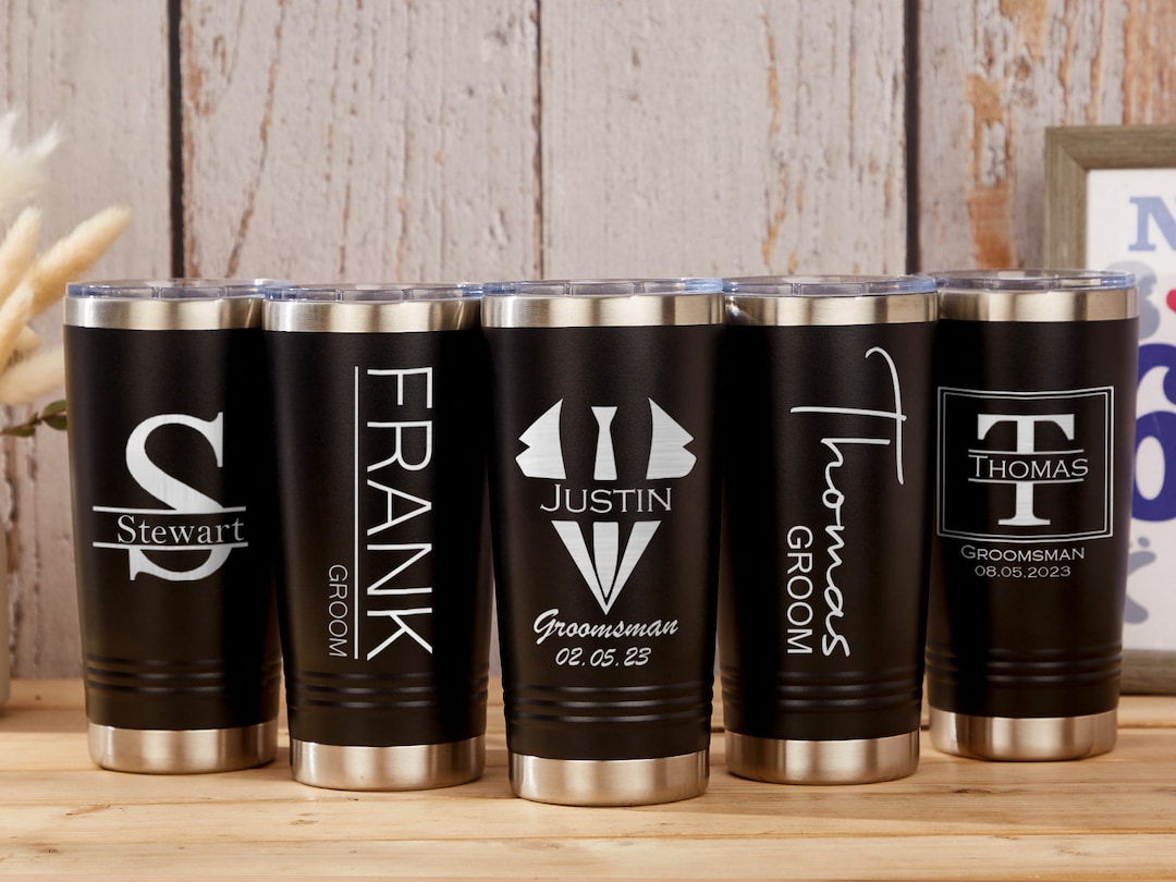 Groomsman Tumbler Personalized Tumbler for Him Custom Travel Mug