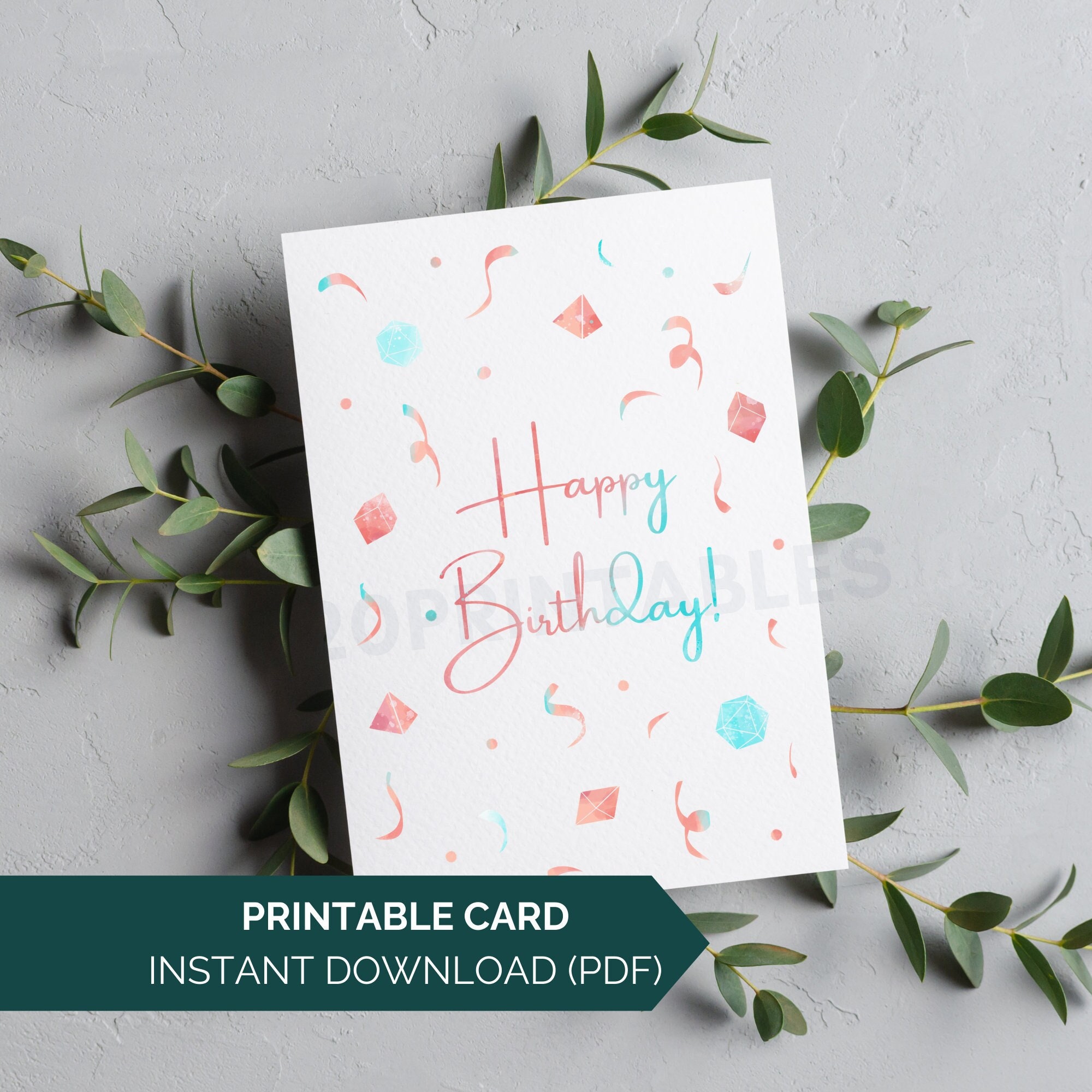Dungeons &amp; Dragons Birthday Card, Printable DND Happy Birthday Card ...