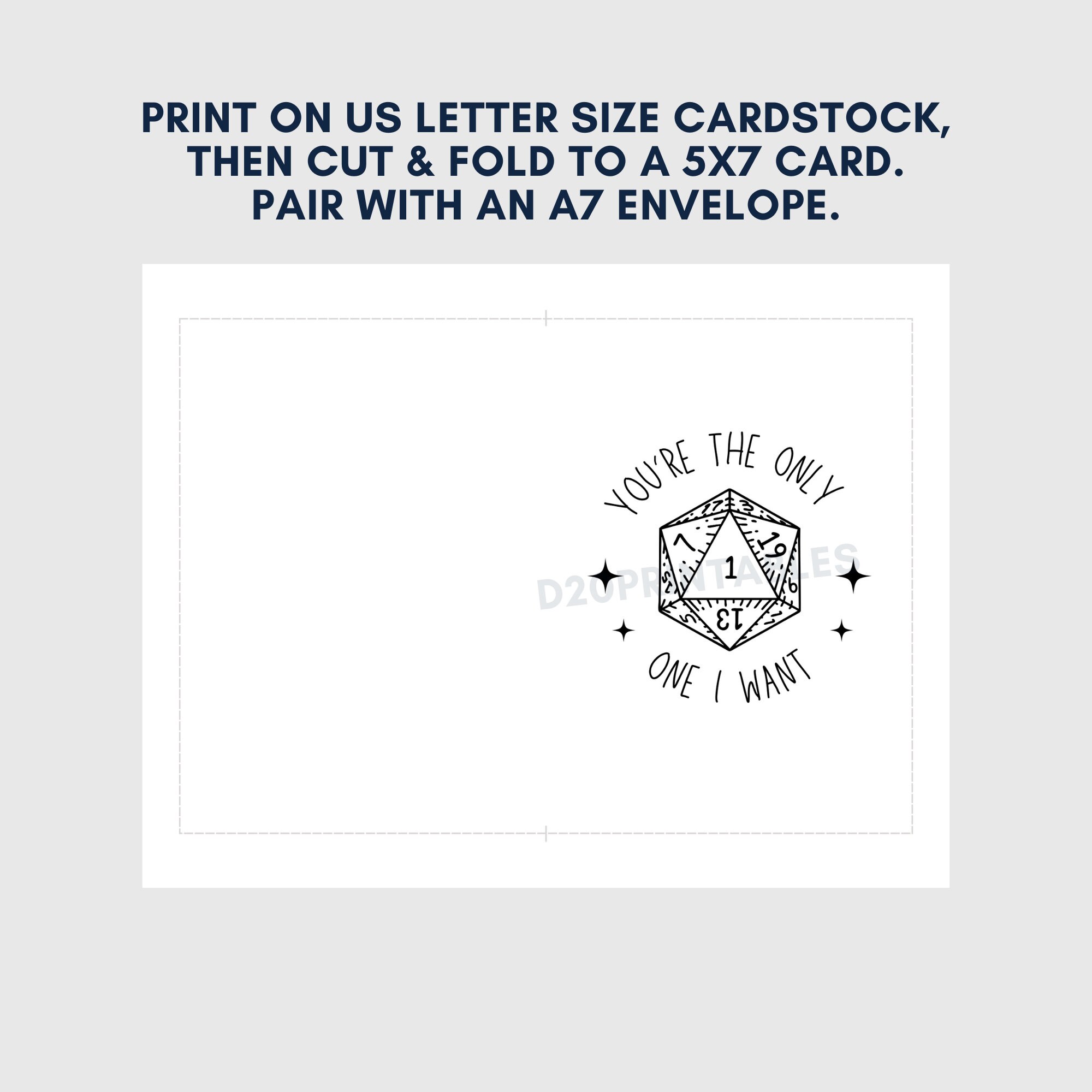 You're the Only One I Want Dnd Valentine Card, Printable Dungeons and ...
