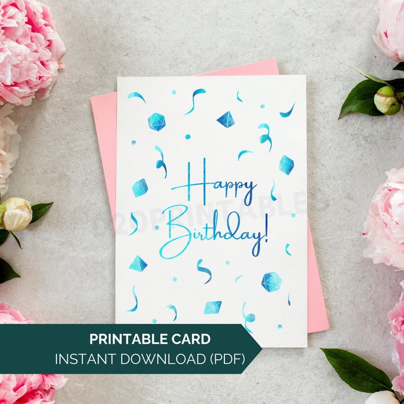 Dungeons &amp; Dragons Birthday Card, Printable DND Happy Birthday Card ...