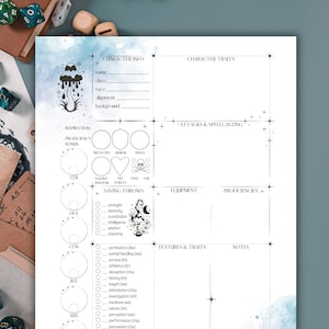 DnD 5e Character Sheet Mushroom, Circle of Spores Druid Dungeons & Dragons Character Sheet, DnD Player Sheets, DnD Journal PDF