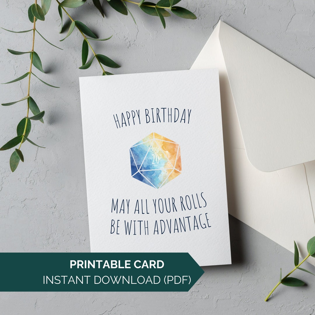 Dungeons and Dragons Birthday Card, May All Your Rolls Be With ...