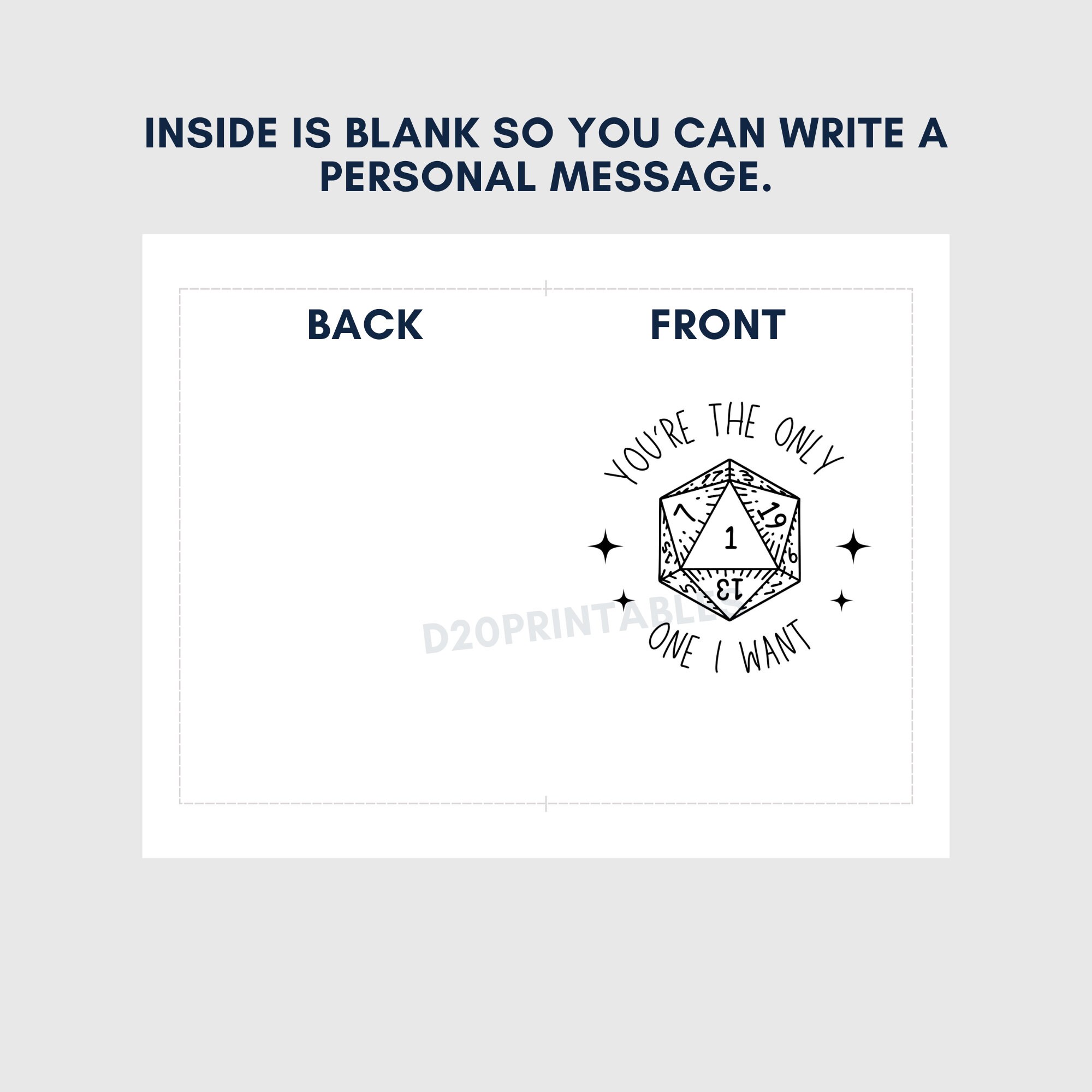 You're the Only One I Want Dnd Valentine Card, Printable Dungeons and ...