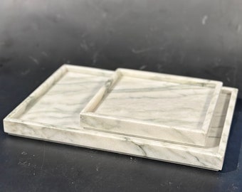 Calacatta Green Marble Tray: Elegant Vanity & Home Decor