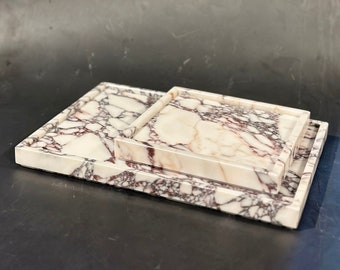 Calacatta Viola Marble Decorative Tray, Natural Stone Tray, Marble Vanity Tray, Lilac Marble Tray, Marble Home Decor,Bathroom Organizer Tray