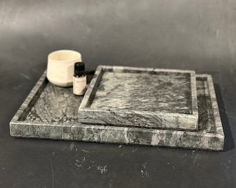 Jade Green Marble Tray: Natural Stone Vanity & Home Decor