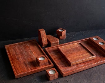 Red Travertine Room Decor Pieces