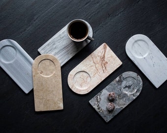 Turkish Marble Coffee Coasters: Stone Serving Coaster, Home Decor