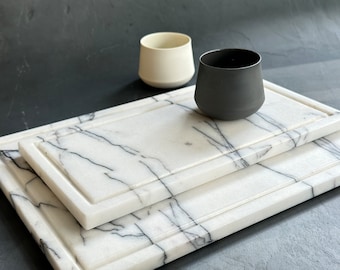 Blue Stream Marble Decor Tray: Turkish Table Centerpiece