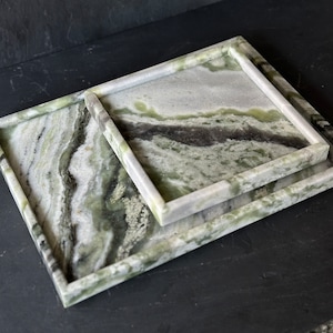 Ice Green Marble Medium Tray, Natural Stone Tray, Marble Presentation,  Ice Green Marble Center Piece, Artistic Marble Tray