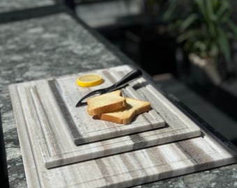 Bandeja decorativa de mármol Palissandro: centro de mesa, organizador de baño