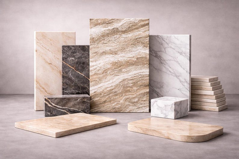 Marble Custom Shape Custom Marble Piece Fantasy Brown Marble, Made to Order, Send ...