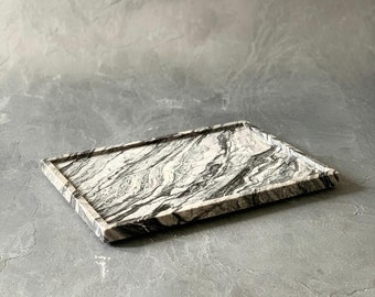 Antique Marble Tray: Handcrafted Natural Stone Home Decor