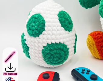 Yoshi Egg Crochet Pattern PDF - Kawaii Crochet, Video Game, Nerdy ...