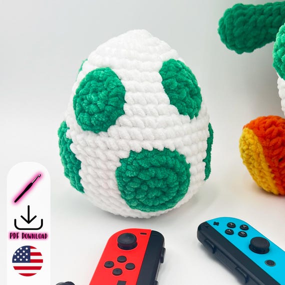 Yoshi Egg Amigurumi Crochet Pattern PDF, Plush Dinosaur Egg - Etsy