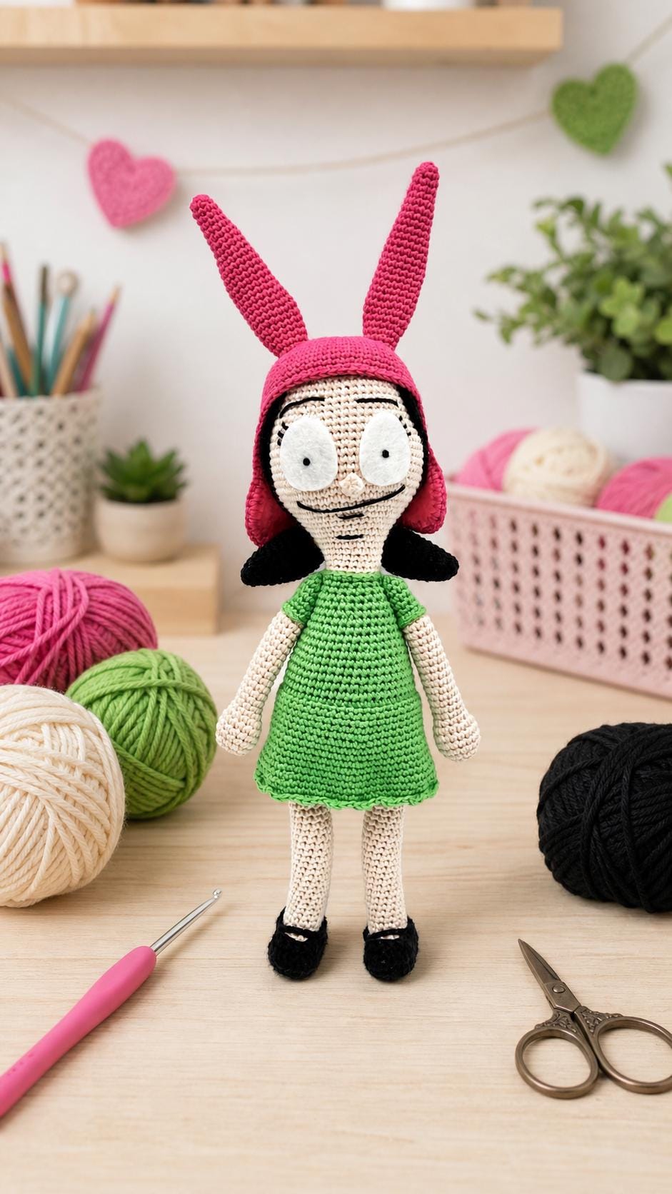 green dress pink bunny ears Louise 24/02/25